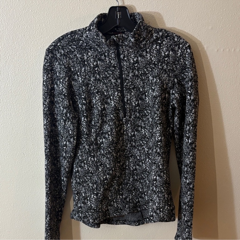 Spyder Black and White Marled Quarter-Zip Pullover